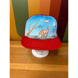 Vintage Trucker Australia, kangaroo koala Adjustable Baseball Cap red Snapback
